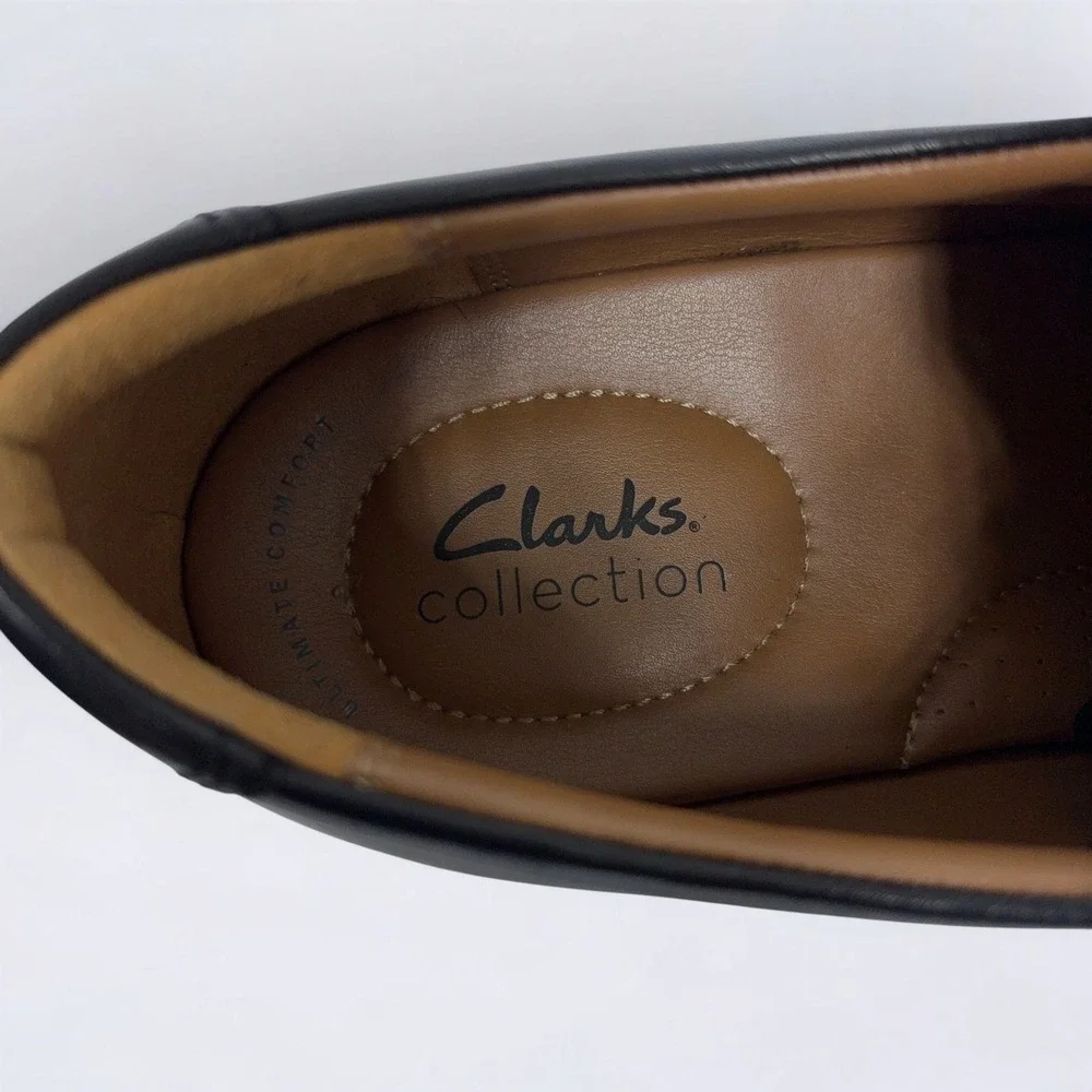 Clarks Men's Tilden Cap Oxford Dress Shoes Men's Size 13 M Black Leather Derby
